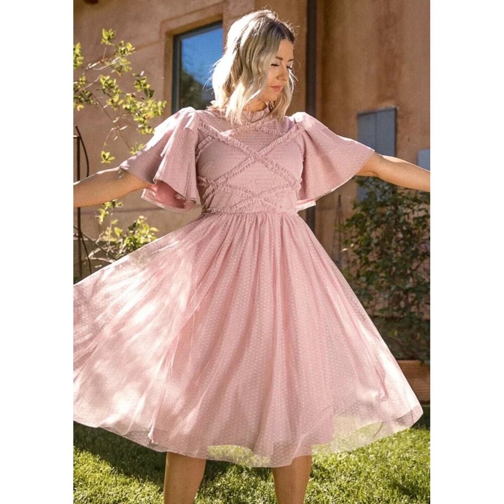 Ivy City Co Tara Ruffle Tulle Pink Princess Plus Size 3x